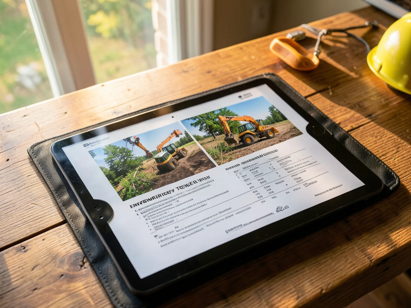 Clear written work invoice with photos prepared for homeowners insurance reimbursement