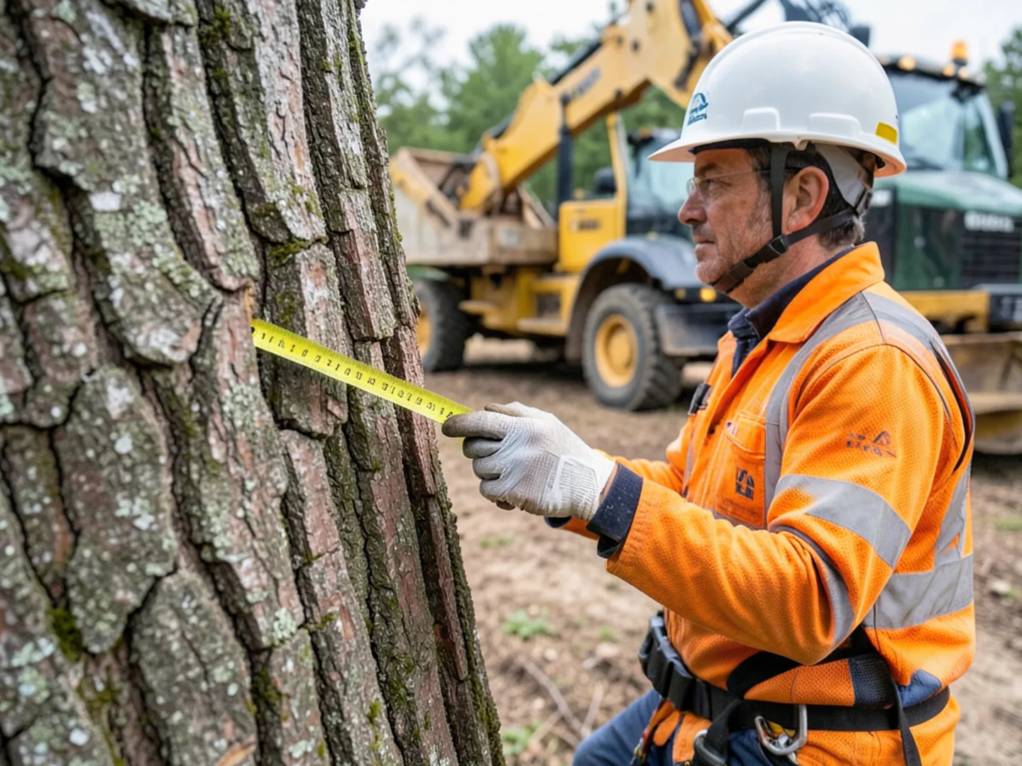 Diagram showing how to measure tree DBH 4.5 feet above soil line