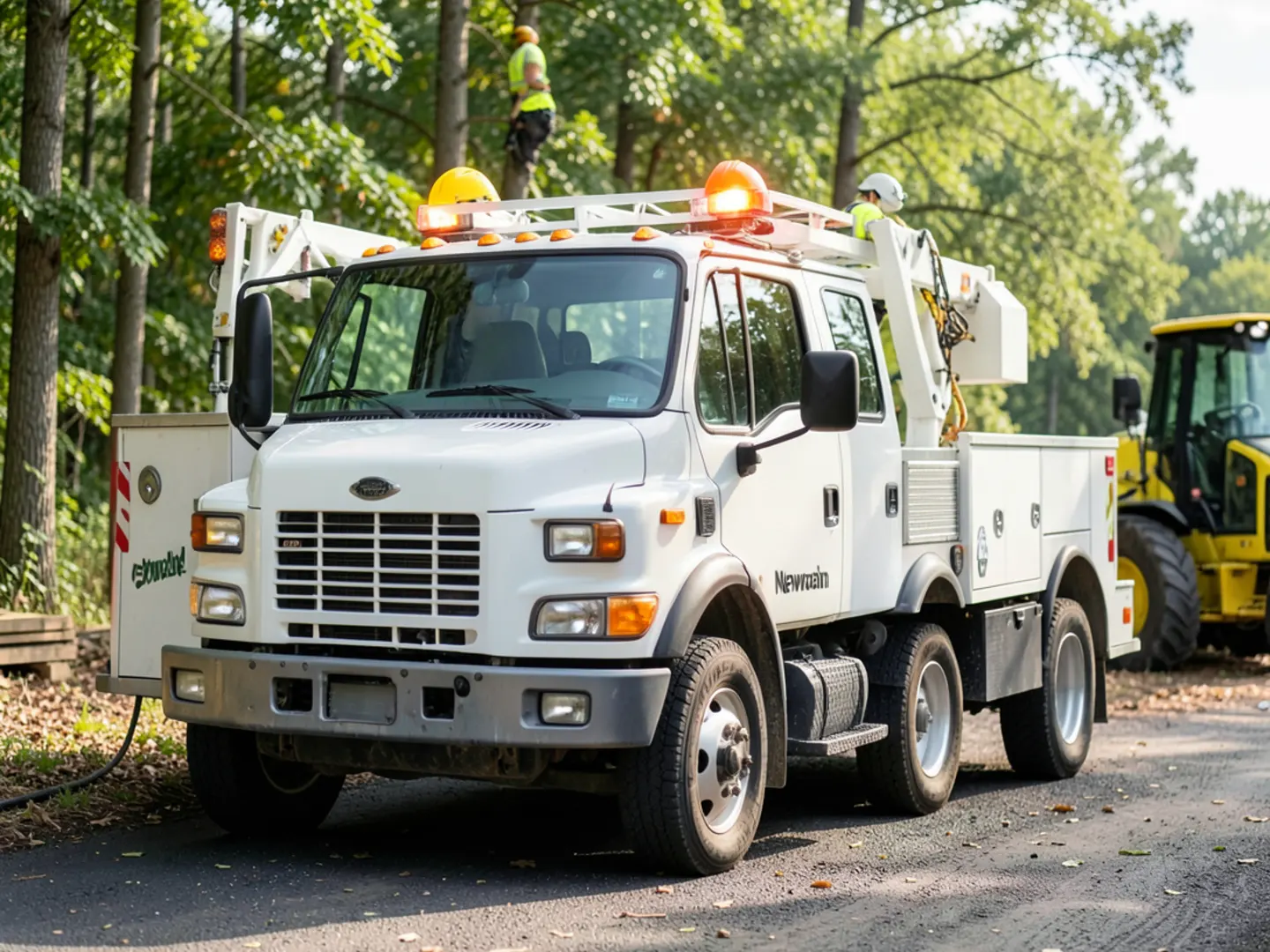 Honey Bear Tree Service utility truck parked outside 65 Bullsboro Dr in Newnan, GA